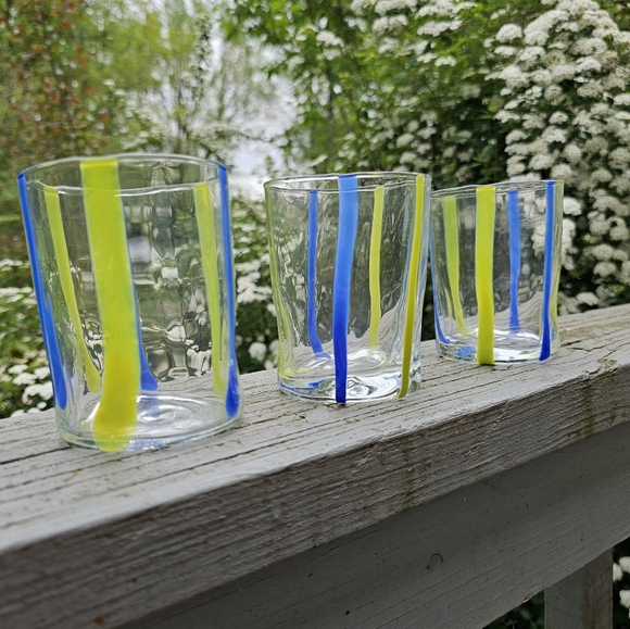 **Alessandro Coppola Blue Goto Glasses Set of 3 - Picture 2 of 14